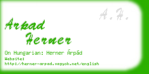 arpad herner business card