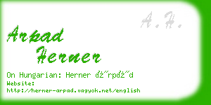 arpad herner business card